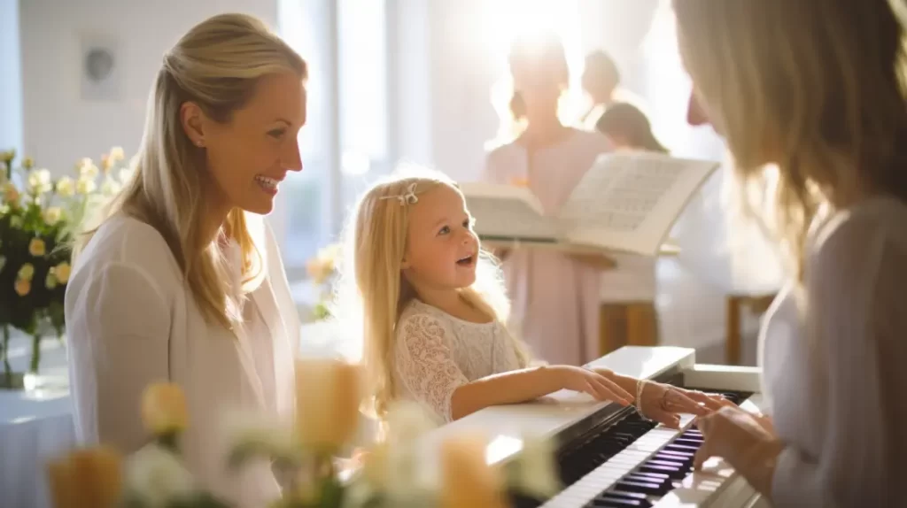 Music at a Baptism Reception - little girl